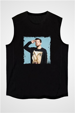 Dillon Francis Baskılı Unisex Siyah Kolsuz Tişört