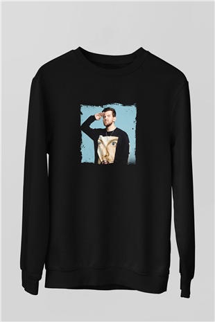 Dillon Francis Baskılı Unisex Siyah Sweatshirt