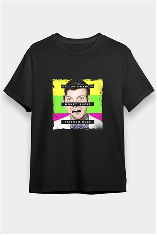 Dillon Francis Baskılı Unisex Siyah Tişört