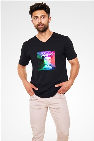 Dillon Francis Baskılı Unisex Siyah V Yaka Tişört