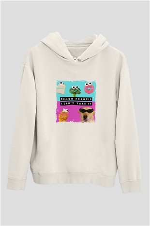 Dillon FrancisBaskılı Beyaz Hoodie