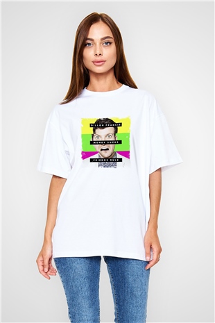 Dillon FrancisBaskılı Beyaz Oversize Tişört
