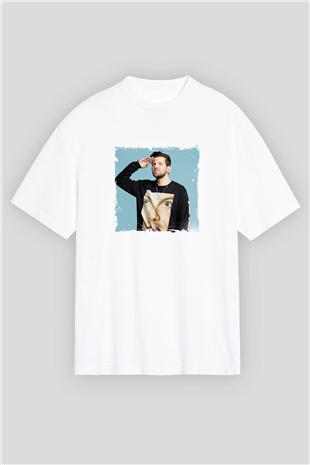 Dillon FrancisBaskılı Beyaz Oversize Tişört