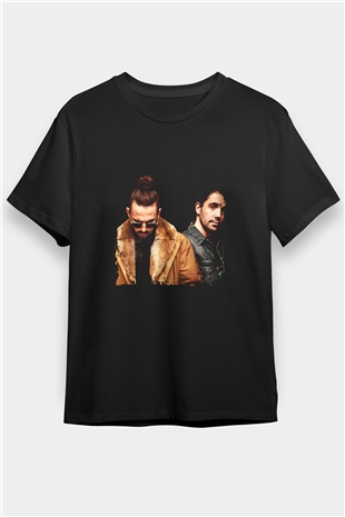 Dimitri Vegas & Like Mike Baskılı Unisex Siyah Tişört