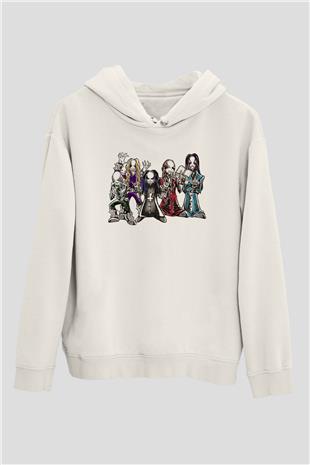 Dimmu Borgir Baskılı Beyaz Unisex Kapüşonlu Sweatshirt