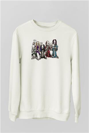 Dimmu Borgir Baskılı Beyaz Unisex Sweatshirt