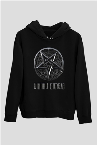 Dimmu Borgir Baskılı Unisex Siyah Kapüşonlu Sweatshirt