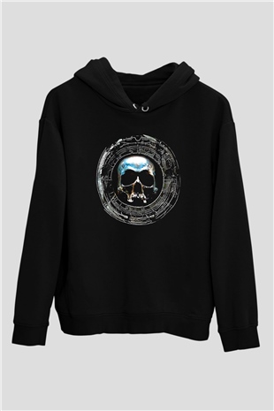 Dimmu Borgir Baskılı Unisex Siyah Kapüşonlu Sweatshirt