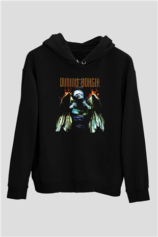 Dimmu Borgir Baskılı Unisex Siyah Kapüşonlu Sweatshirt