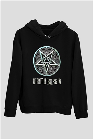 Dimmu Borgir Baskılı Unisex Siyah Kapüşonlu Sweatshirt