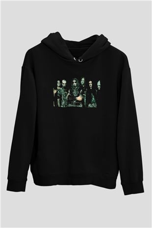 Dimmu Borgir Baskılı Unisex Siyah Kapüşonlu Sweatshirt
