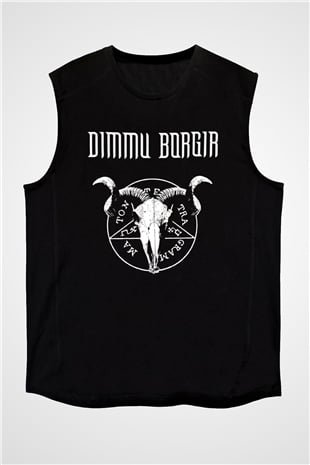 Dimmu Borgir Baskılı Unisex Siyah Kolsuz Tişört - Tshirt