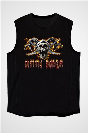 Dimmu Borgir Baskılı Unisex Siyah Kolsuz Tişört - Tshirt