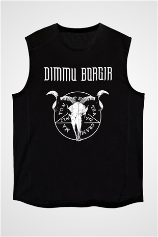 Dimmu Borgir Baskılı Unisex Siyah Kolsuz Tişört - Tshirt