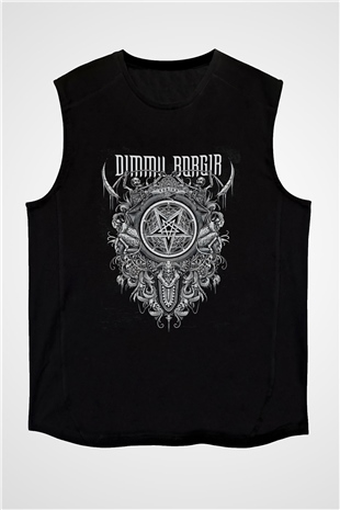 Dimmu Borgir Baskılı Unisex Siyah Kolsuz Tişört - Tshirt