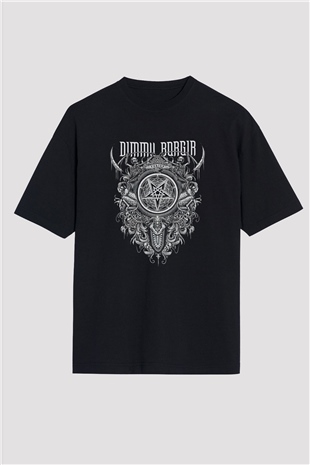 Dimmu Borgir Baskılı Unisex Siyah Oversize Tişört - Tshirt