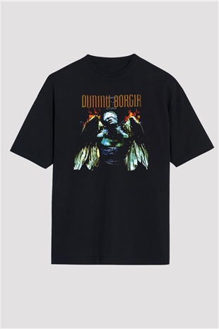 Dimmu Borgir Baskılı Unisex Siyah Oversize Tişört - Tshirt