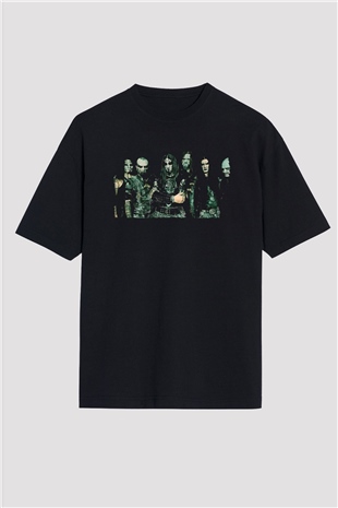 Dimmu Borgir Baskılı Unisex Siyah Oversize Tişört - Tshirt