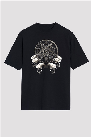 Dimmu Borgir Baskılı Unisex Siyah Oversize Tişört - Tshirt