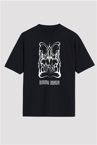 Dimmu Borgir Baskılı Unisex Siyah Oversize Tişört - Tshirt