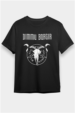 Dimmu Borgir Baskılı Unisex Siyah Tişört - Tshirt