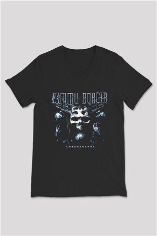 Dimmu Borgir Baskılı Unisex Siyah V Yaka Tişört - Tshirt