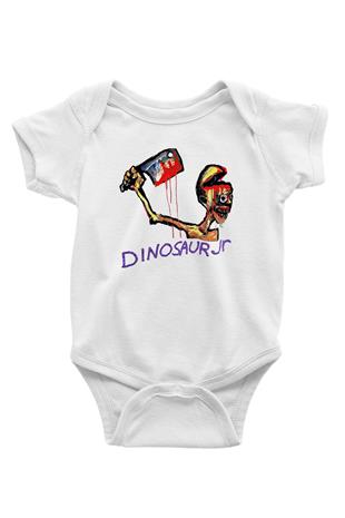 Dinosaur Jr Baskılı Beyaz Unisex Bebek Body - Zıbın