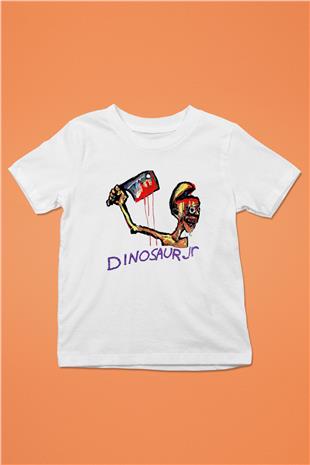 Dinosaur Jr Baskılı Beyaz Unisex Beyaz Çocuk Tişört - Tshirt