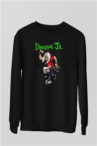 Dinosaur Jr Baskılı Unisex Siyah Sweatshirt