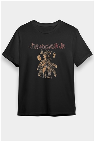 Dinosaur Jr Baskılı Unisex Siyah Tişört - Tshirt