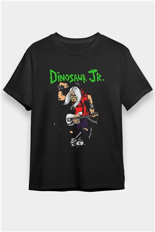 Dinosaur Jr Baskılı Unisex Siyah Tişört - Tshirt