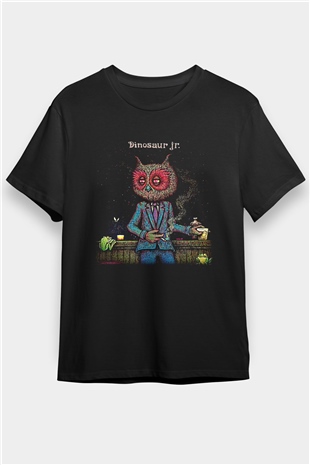 Dinosaur Jr Baskılı Unisex Siyah Tişört - Tshirt