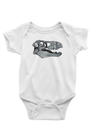 Dinozor Beyaz Bebek Body - Zıbın