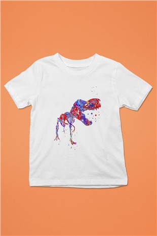 Dinozor Beyaz Unisex Çocuk Tişört