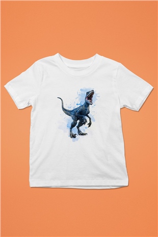Dinozor Beyaz Unisex Çocuk Tişört
