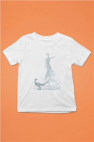 Dinozor Beyaz Unisex Çocuk Tişört