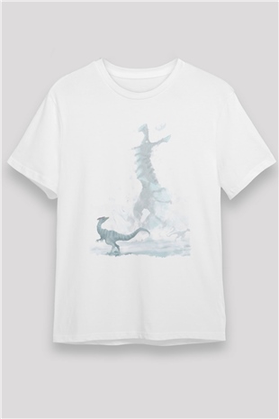 Dinozor Beyaz Unisex Tişört T-Shirt - TişörtFabrikası