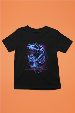 Dinozor Siyah Unisex Çocuk Tişört