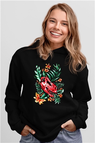 Dinozor Siyah Unisex Hoodie