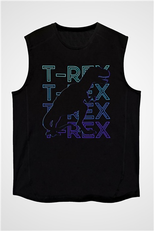 Dinozor Siyah Unisex Kolsuz Tişört