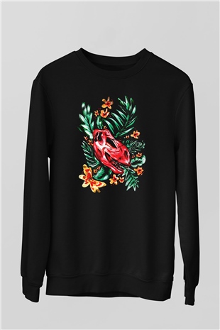 Dinozor Siyah Unisex Sweatshirt