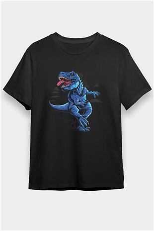 Dinozor Siyah Unisex Tişört T-Shirt - TişörtFabrikası