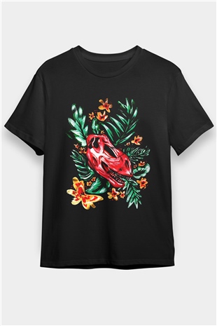 Dinozor Siyah Unisex Tişört T-Shirt - TişörtFabrikası