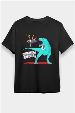 Dinozor Siyah Unisex Tişört T-Shirt - TişörtFabrikası