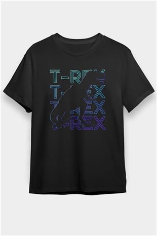 Dinozor Siyah Unisex Tişört T-Shirt - TişörtFabrikası