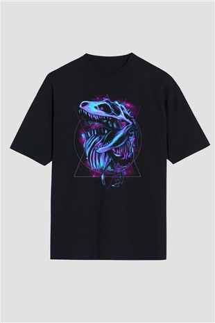Dinozor Siyah Oversize Tişört Oversize T-shirt - TişörtFabrikası