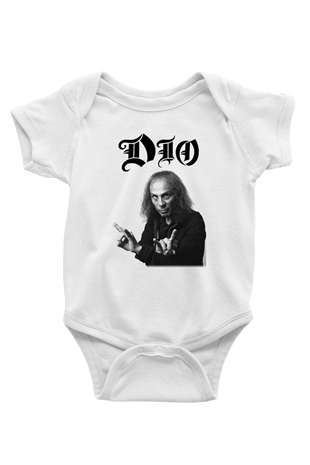 Dio Baskılı Beyaz Unisex Bebek Body - Zıbın