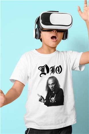 Dio Baskılı Beyaz Unisex Çocuk Tişört