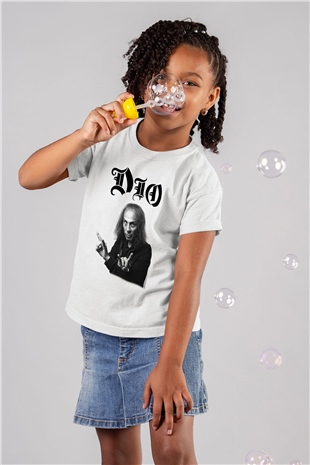 Dio Baskılı Beyaz Unisex Çocuk Tişört