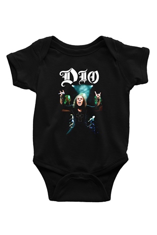 Dio Baskılı Siyah Bebek Body - Zıbın